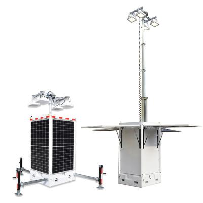 China (Default) Aluminum Alloy Outdoor Rechargeable Mobile LED Street Light Solar Parking Lot Tower With Lithium Battery for sale