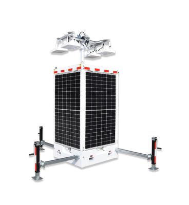 China Garden Telescopic Mast Hydraulic Lift Mobile Solar Powered Lighting For Outdoor Sports Events for sale