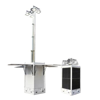 China Cuboid mobile solar lighting tower street light for outdoor parking lot CU3803G-6.5H-1004L for sale