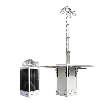 China Residential Cuboid Solar Mobile Telescopic Light Tower Mast Light For Outdoor for sale