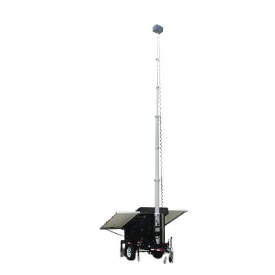 China Motion Detection CCTV Telescopic Portable Mobile Tower Surveillance Solar Mast Trailer For Construction Site for sale