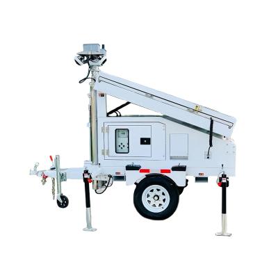 China 4G Motion Detection Night Vision CCTV Camera Mast Portable Telescopic Mobile Surveillance Solar Trailer For Parking Lot for sale