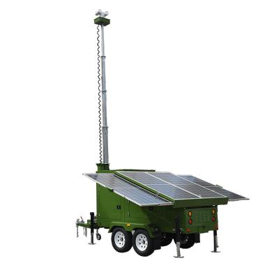 China Construction site no pollution cctv military solar trailer with mast turned for sale