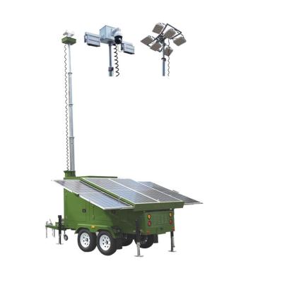 China Mobile CCTV Systems Security Surveillance Trailer With Solar Panel For Army Equipment HS4604-9E-N for sale