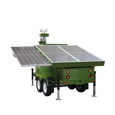 China Rechargeable Military Solar Construction Site Surveillance Trailer With Gel Battery for sale