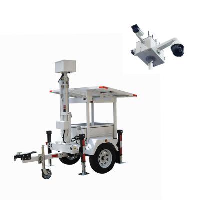 China Military Mobile Solar Cctv Telescopic Solar Cameras Construction Site Mast Trailer For Surveillance Surveillance for sale