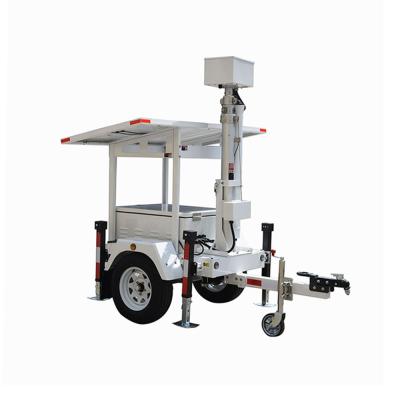 China Construction Site Mast CCTV Cameras Solar Power Telescopic Trailer For Road Safety Monitoring for sale