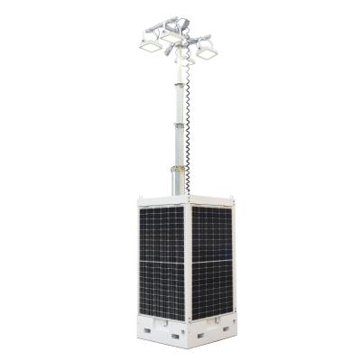 China Outdoor Cuboid Led Solar Powered Construction Light Tower Street Lamp For Temporary Works for sale