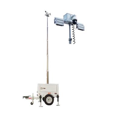 China Rechargeable Lithium Battery CCTV Mobile Tower Trailer Camera And Light Weight Available 1550*1100*1900mm for sale