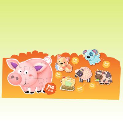 China Cartoon Toy Nosto FSC BSCI Certified Factory Farm Animals 6 in 1 color in puzzle set, 10 coloring pens included for sale