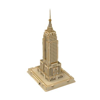 China Cartoon Toy Nosto 3D Puzzle Rod Wooden Toys For Crafts Adult Gift Hand Empire State Building Model Building for sale