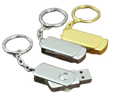 China USB2.0 Drive 4GB 8GB 32GB 64GB 128GB Zinc Alloy Metal Rotating USB Flash Drive Customized Logo for sale