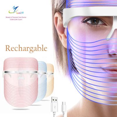 China Skin Tightening 2021 New Product Photon Rejuvenation Radio 3 Color PDT Led Light Therapy Mask for sale