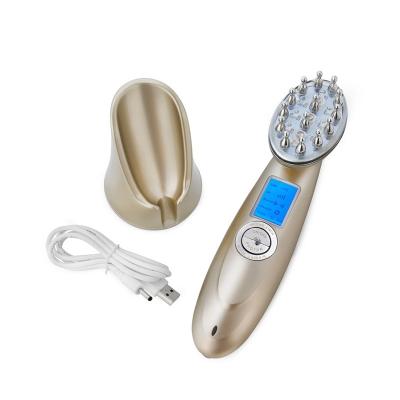 China New and Hot Portable USB Charging Red Light Photon RF EMS Vibrating Laser Comb Hair Regrowth Stimulate Treatment Brush for sale