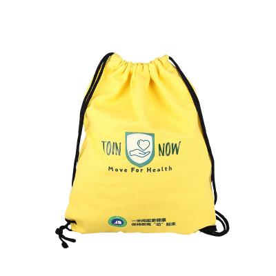 China Recyclable Advertisement Printed Drawstring Backpack Cotton Bag For Promotional Gifts for sale