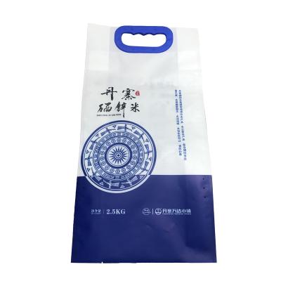 China Custom PE Plastic Packing Bag Moisture Proof With Handles For Agriculture Rice Feed Fertilizer Flour Seeds Package for sale