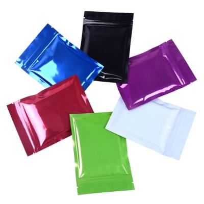 China Moisture Proof In Stock Colored Metallic Aluminum Foil Laminated Zipper Closure Plastic Packaging Bag for sale