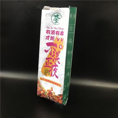 China Disposable Take Away Custom Printed Food Packaging Foil Lined Oil Proof Paper Bag For Fried Kebab Chicken for sale