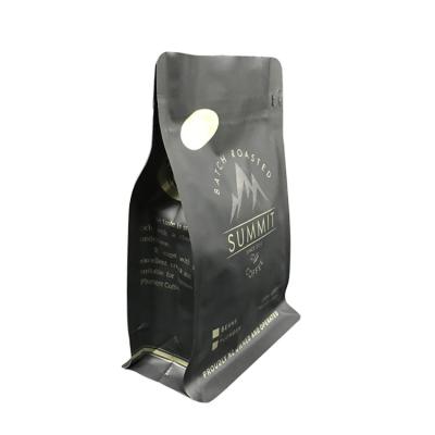 China Flat Bottom Zipper Moisture Proof Resealable Coffee Bags With Air Valve for sale