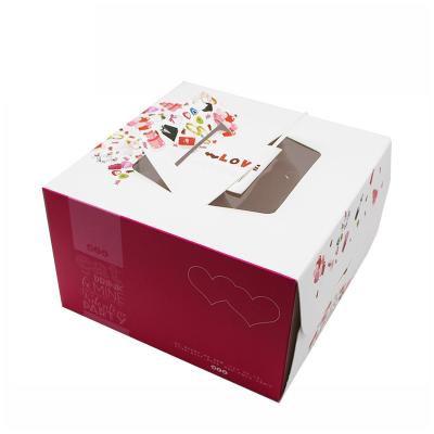 China Recyclable Custom Qualified Cardboard Box Cake Package With Handle for sale