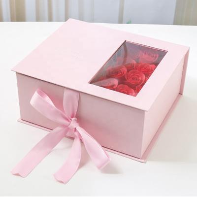 China Handmade Custom Made Gaodi Logo Paper Cardboard Skincare Cosmetics Wigs Gift Packaging Box With Clear PVC Window for sale