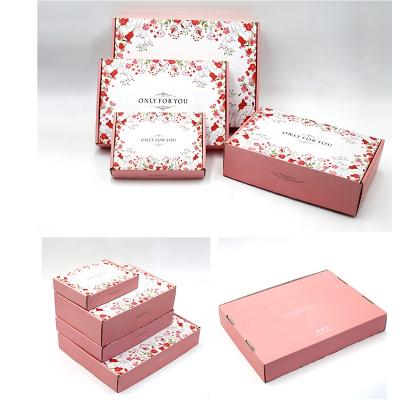 China Recycled Materials Custom Pink Printed Cosmetic Sturdy Corrugated Mailing Boxes Mailer Packaging Box for sale