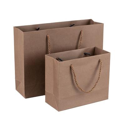 China Dark Brown Recycled Materials Black Size Cardboard Paper Packaging Custom Paper Bags Gift Packaging Tote Bags for sale