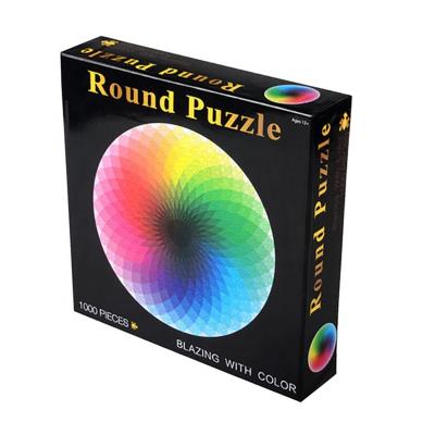 China DIY TOY Wholesale Amazon Hot Selling Cardboard Round Rainbow 1000Pcs Paper Puzzles For Adults for sale