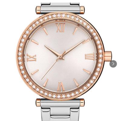 China Diamond Watch Stainless Steel Luxury Women's Rose Watches Fancy Ladies Watches Nice Water Resistant for sale