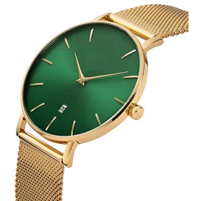 China Wholesale Lady Watches Green Gold Manufacturer Watch Mesh Strap Quartz Watches For Ladies Water Resistant for sale