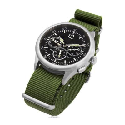 China High Quality Chronograph OEM Men's Chronograph Watch Nylon Band Quartz Military Watch for sale