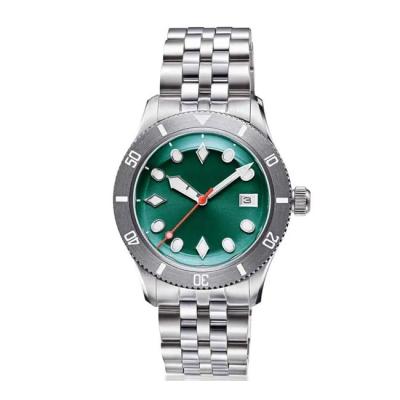 China Water Resistant Green Dial Watches Custom Logo Men Wrist Watch Steel Waterproof Luxury Private Label Automatic Watch for sale