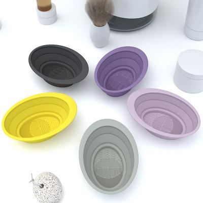 China Viable Bestselling The New Beauty Tools Private Label Folding Silicone Brush Sponge Wash Mat Pad Bowl High Quality Remover for sale