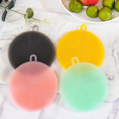 China Sustainable Silicone Round Scrubber Universal Improve Non Stick Cleaning Smart Kitchen Gadgets Sweep for sale