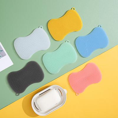 China Universal Kitchen Sustainable Scrubber Washing Dish Sponge Silicone Magic Dishes Improve Non Stick Cleaning Smart Kitchen Instruments Sweep for sale