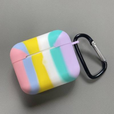 China Fashiontable Soft Silicone Cover Device Shockproof Case for Apple Airpods 1 2 3, for Airpods 3 Rainbow Case for sale