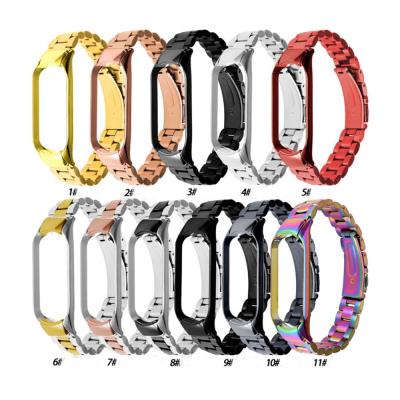 China Fanshion 2021 New Trendy Metal Stainless Steel Metal Watch Bands For Xiaomi MI Band 4 Strap MI Band 5 Strap for sale