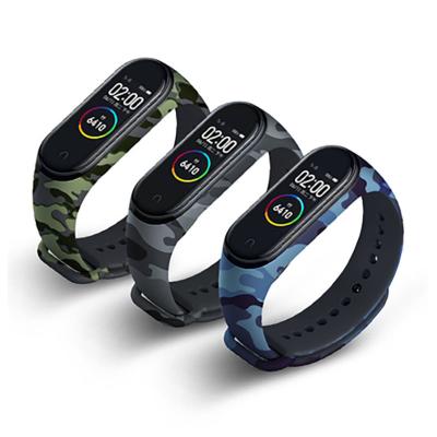 China Fanshion Replacement Smart Wristband Band Silicone Camouflage Wrist Strap For Xiaomi MI Band 3 4 for sale