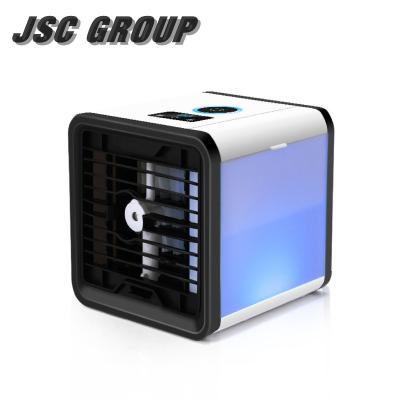 China 7 Colors Led Mini Air Cooler Light USB Fan Home Dormitory Office Air Cooler Small Air Cooler for sale