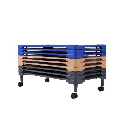 China Modern High Quality Breathable Baby Crib Plastic Stackable Kids Bed Easy Assembly Kindergarten Bed for sale