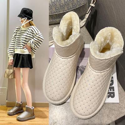 China Around 2021 Newest Design Women Snow Furry Ankle Boots Winter Gun Color Fur Plush High Shoes For Women Boutiques Wholesale for sale