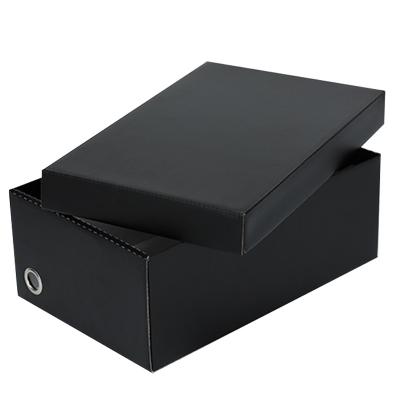 China Large Medium Size Recyclable Custom Wholesale Black Designed Shoes Packaging Box For Women And Men Gift Box For Shoes for sale