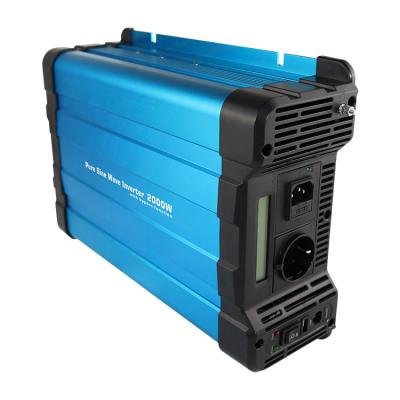 China 2000w 12v 24v 48v dc to ac 110v 120v 220v 230v off grid pure sine wave power inverter with bypass function 32.52*28.13*11.27cm for sale