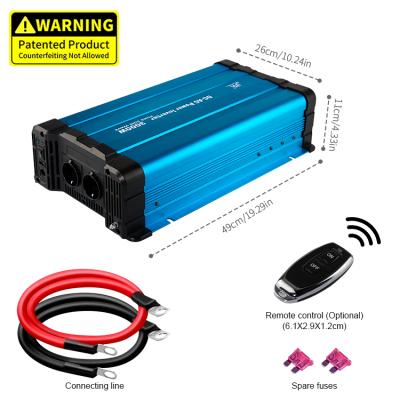 China 3000 Watt Off Grid High Efficiency 1000W 2000W 3000W 4000W Pure Sine Wave Power Inverter 442.2*261.3*112.7mm for sale