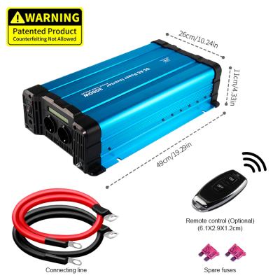 China 3kw DC24v Pure Sine Wave AC 220vac Solar Power Inverter 442.2*261.3*112.7mm for sale