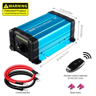 China 600w 1000w 1000w 1500w 2000w 3000w 4000w 12v 24v 48v dc ac 110v 120v 220v 230v off grid pure sine wave solar inverter 35.1*24*11cm for sale