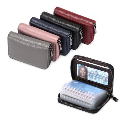 China 2021Hot Sales Anti-theft Fashion New Type Rfid Antimagnetic Leather Wallet Zipper Coin Card Wallet for sale