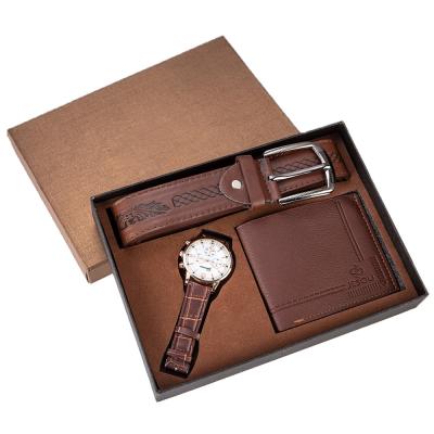 China Gift Set 2022 Hot Sales Men's Combination Watch Wallet Belt Luxury Creative Gift Set Beautifully Wrapped for sale