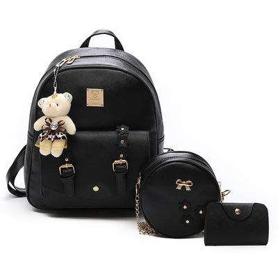 China Bag Leisure Versatile Leather Universal Women's New Korean Style Waterproof Flower PU Student Backpack Bag for sale