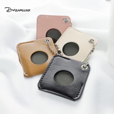 China Custom Anti-lost New Style Anti-fall Cover Device Square Key Chain PU Leather Case For Apple Airtag for sale